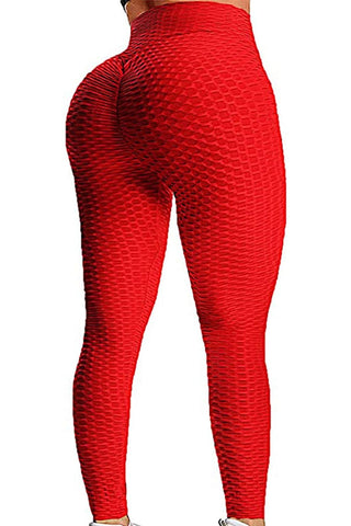 High Waisted Scrunch Booty Lift Legging- Red- PRE- OWNED